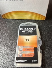 Duracell Activair Hearing Aid Batt. Zinc-Air 1.45V -10 Pack- 60 Count Exp 08/29