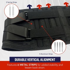 Dr. Arthritis Back Brace Support Belt, Medical Lower Lumbar Large, Black