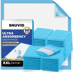 50 Pack Super Absorbent Disposable Underpads – XXL 30″ x 36″ Leakproof Bed Pa…