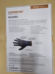 Copper Compression CopperVibe Vibration Heat Therapy Gloves Black (1 Pair)
