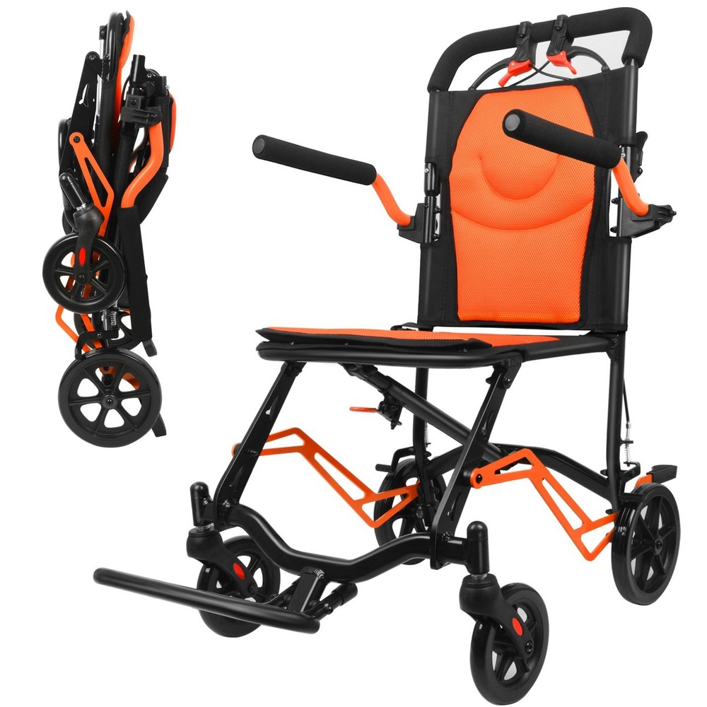 High Quality Lightweight Foldable Transport Wheelchair, Travel Wheelchairs