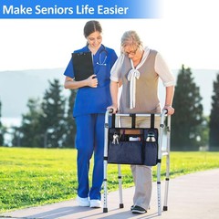 Foldable Walker Bag Basket with Holder Big Capacity Water Resistant Dark Blue US