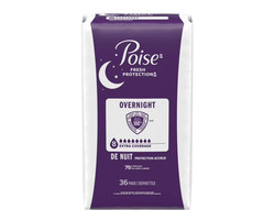 Poise Overnight Incontinence Pads 8 Drop Extra Coverage 72 Count Women