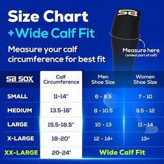 SB SOX Compression Socks SMALL 20-30mmHg Solid Black Best Compression Socks