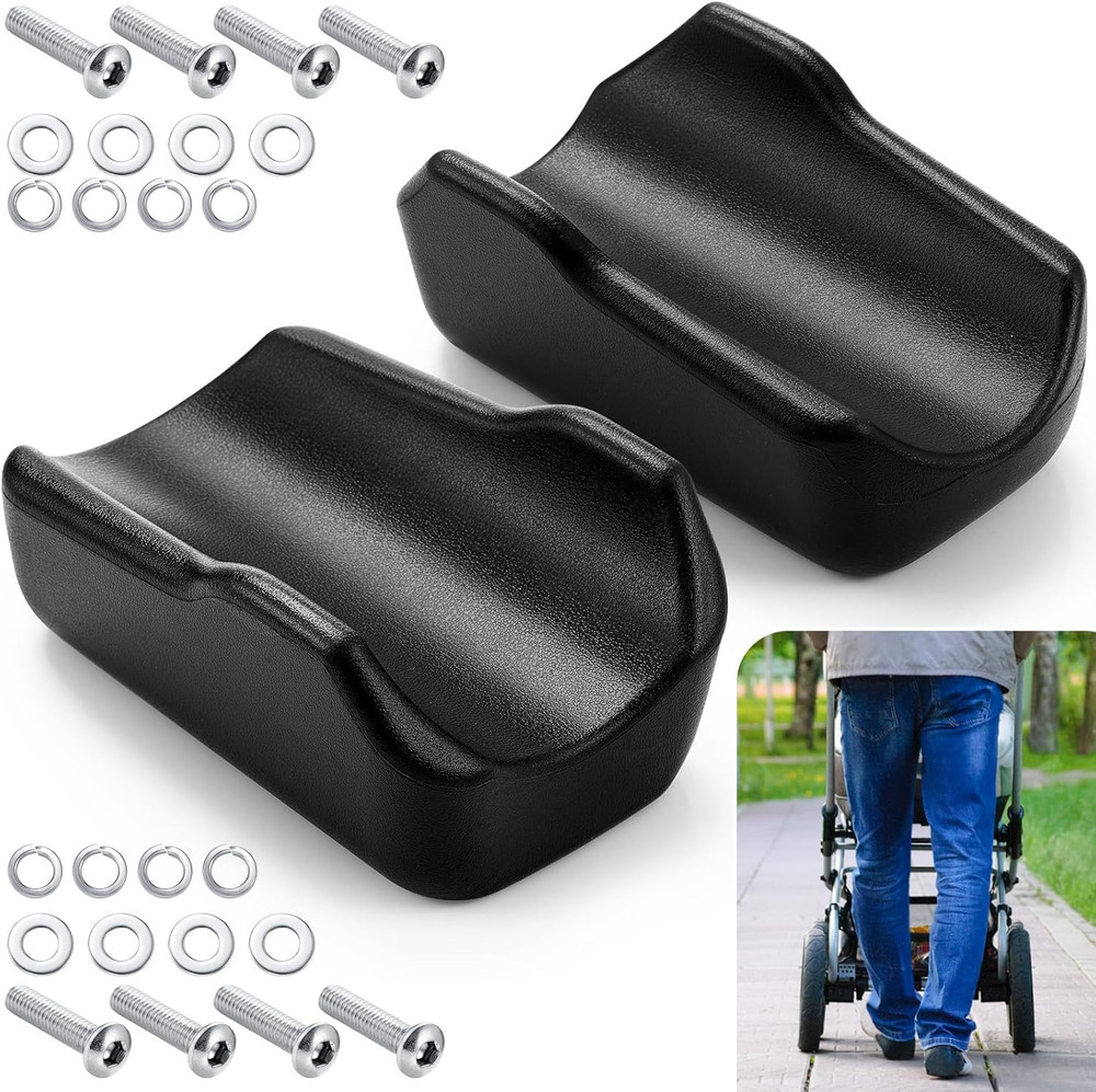 2 Pcs Rollator Armrest Pad Upright Walker Forearm Pads Black Walker Handle Coush