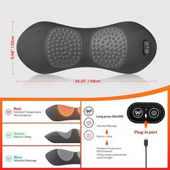 3-in-1 Electric Lumbar Support Pillow, Ergonomic Memory Foam with Heating