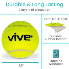 Vive Tennis Balls for Walkers, Pre Cut (4 PCS) – Precut Walker Yellow