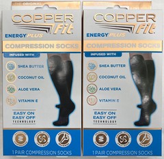 🎁 Copper Fit Energy Plus Compression Socks 1 Pair Size S/M Or L/XL ~ INFUSED 🎁