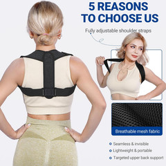 Posture Corrector for Women & Men – Adjustable Upper Back Brace Straightener Sui