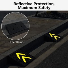 Heavy-Duty Rubber Curb Ramp 6″ Rise, 2 Pack, 11000 lbs Capacity, Anti-Slip Drive