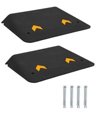 2 Packs Threshold Ramp Door Ramp 4″ Rise Rubber Curb Ramp 33000lbs Capacity