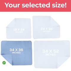 Washable Waterproof Bed Underpads 34×36 Reusable Absorbent Pads 4 Pack