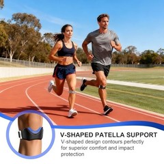 Silicone Patellar Tendon Support Strap, Adjustable Non-Slip One Size 1 Gray