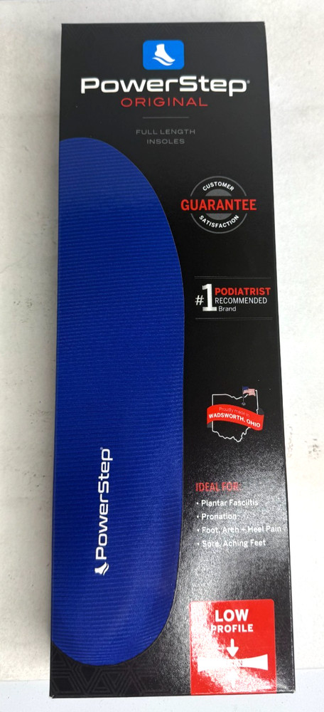 Powerstep Original Full Length Orthotics Arch Heel Support Insole Size C Unisex