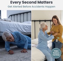 Rise Detection Elderly Bed Alarm Wireless Sensor Pad Fall Prevention Pager Aler