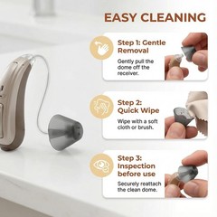 YAFIYGI 10 Counts Hearing Aid Ear Tips Replacement Fit Standard Dark Gray