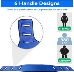 Transfer Belt for Patients with Handle Grips and Padded Supports for Elderly and