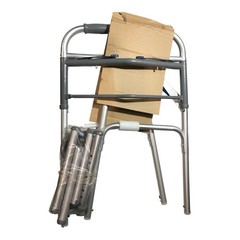 ProBasics Folding Adjustable Walking Frame, 2 Wheels, Aluminum, Silver/Gray