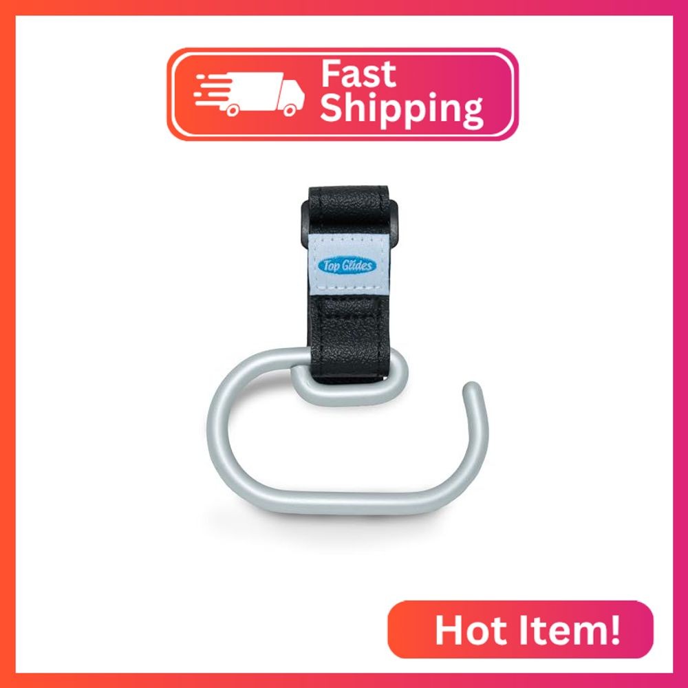 Top Glides Aluminum Flat Swirly Hook for Walkers (Silver)