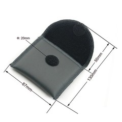 Hearing Aid Pouch Carrying Purse Soft Leather hook and loop fastener-gray