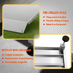Adjustable Threshold Ramp 3.4″ to 7.2″ Height 880LBS Capacity Doorway Step Ramp