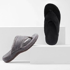 Women’s Flip Flop Slippers with Arch Support Orthotic Insole 10 Dark Grey