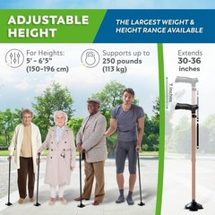 Walking Cane for Men & Women Foldable, Adjustable, Heavy Duty, Free Standing,…