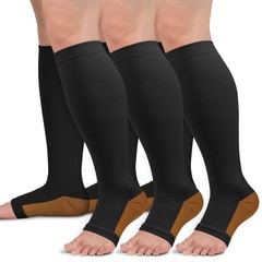 Sooverki Copper Compression Socks for Women & Men Large-X-Large, 01 Black