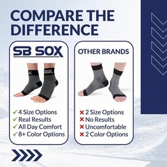 SB SOX Plantar Fasciitis Relief Socks – Night Splint & Foot Medium, Black