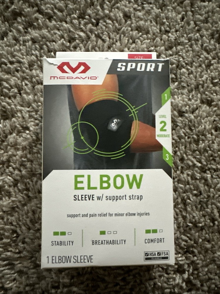 MCDAVID SPORT ELBOW COMPRESSION SLEEVE W/ SUPPORT STRAP SIZE L/XL