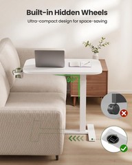 Marsail 2816 Overbed Table Wheels And 360 Cup Holder Height-Adjustable