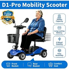 Pro 4 Wheel Mobility Scooter Power Wheel Chairs Electric Device Travel Blue