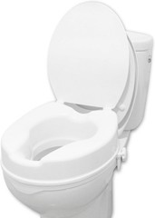 Raised Toilet Seat with Lid for Elderly 4″ High, Fits Round and Elongated up …