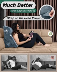 Lunix 3pcs Orthopedic Bed Wedge Pillow Set, Post Surgery Aloe Vera Memory Foa…