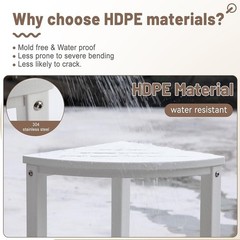Corner Shower Bench HDPE Waterproof Double Layer Adjustable Feet Versatile Stool