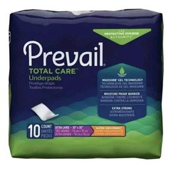Prevail Total Care Underpad Heavy Absorbency Size XL 30X30″ 10 ct