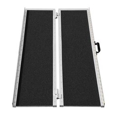 Lightweight 5ft Handicap Ramp, 800LB Capacity Non-Slip Folding Threshold Ramp