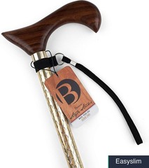 Walking Cane Adjustable 30-39 Inches Aluminum Gold Walnut Handle