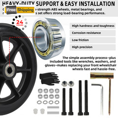 CALPALMY 6 Inch Replacement Wheelchair Front 6 Inches, Tire (Narrow)