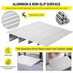 1″/2″/3″/4″/5″ Rise Threshold Ramps Aluminum Adjustable Ramps 800LB for Doorways