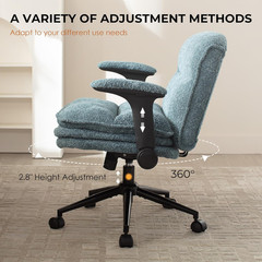 Criss Cross Chair with Adjustable Flip-up Arms and Wheels, Comfort Ergonomic Off