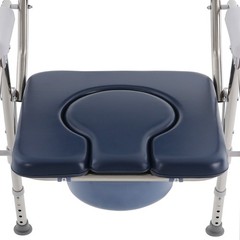 Foldable Toilet Chair, Toilet Chair with Padded Seat Plate and Toilet Bucket