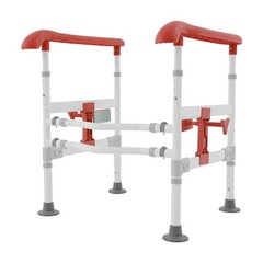 Steel Toilet Safety Rails w/ Fixable Clamp Adjustable Handicap Frame Max.330lbs
