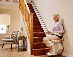 Acorn 2 Electric Indoor Straight Stairlift Chair & Rail Beige for Adults/Seniors
