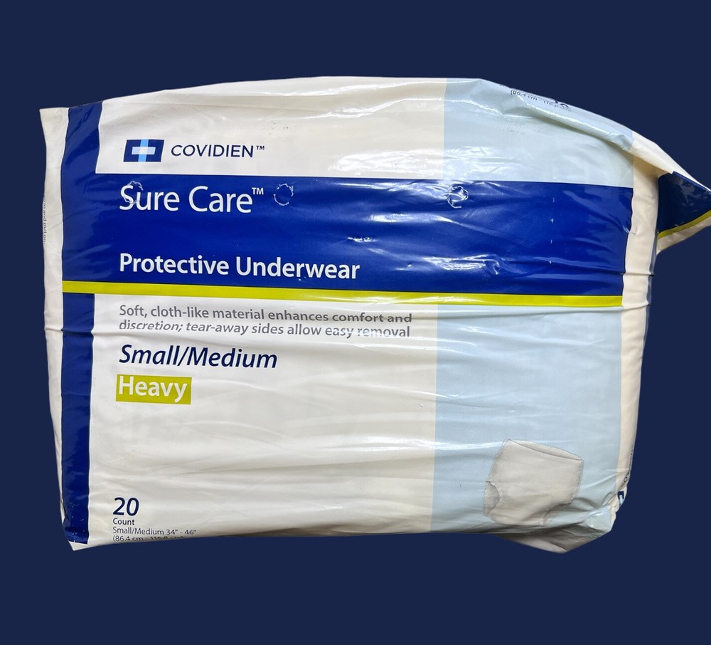 ✨COVIDIEN Sure Care Plus Protective Underwear Small – Medium 34″- 46″ REF 1605