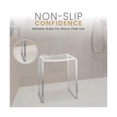 Acrylic Shower Bench for Inside Shower Stool – Non Slip – 300 lbs – 17″ H – I…