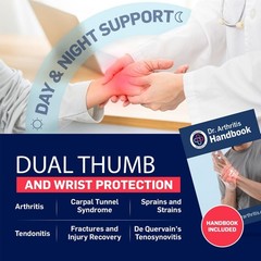 Dr. Arthritis Thumb & Wrist Support Brace & Handbook Size M/L Right Hand NEW