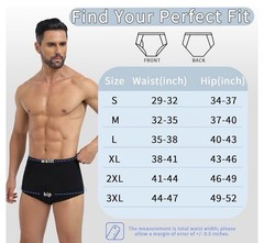 ShieldEase Washable Incontinence Underwear For Men L Burgundy Gray
