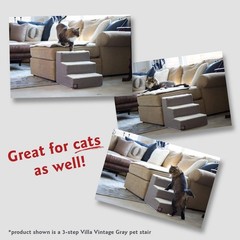 Majestic Pet 3 Step Portable Dog Stairs for Small Dogs to get on Bed Supports 25