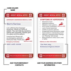 Epilepsy Medical Alert Card with Writable Panel & Patterned Lanyard 2PCS